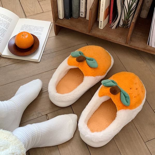 Plysch Orange Bomull Dam Vinter Sovrumstofflor 40-41 40-41
