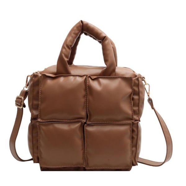 Lutad axelväska Quiltad handväska för kvinnor KHAKI khaki