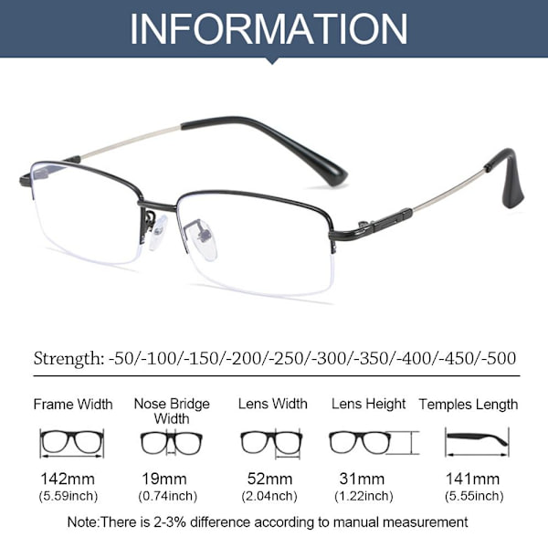 Myopia Glasses Silmälasit BLACK STRENGTH 50 Black Strength 50