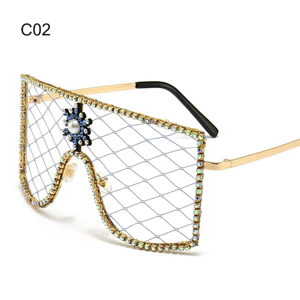 Rhinestone Mesh lasit Y2K aurinkolasit C02 C02 C02