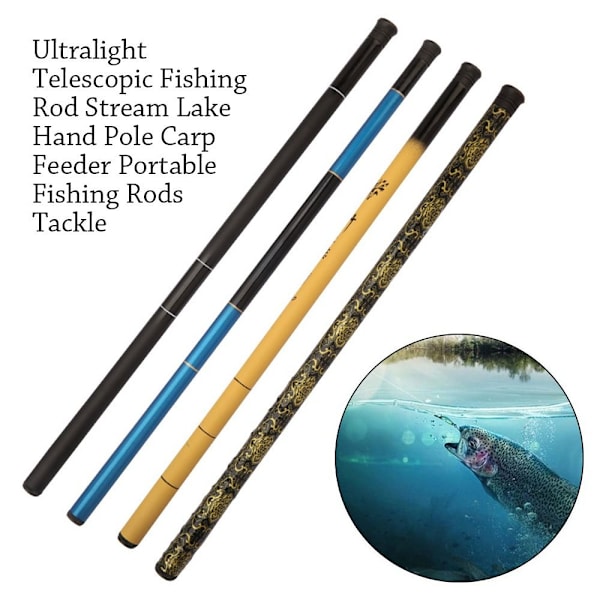 Teleskopisk fiskestang Stream Håndstang GUL 5,4M Yellow 5.4M