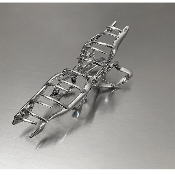 Ribbon Bow Hair Clip Grab Clip SILVER Silver