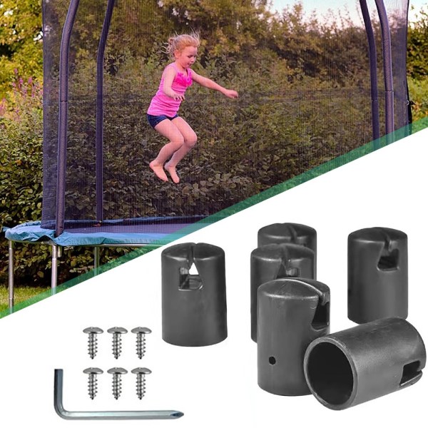 6 STK Trampolinkabinet Stanghætte Trampolinbeskyttelsesdæksel 6Pcs