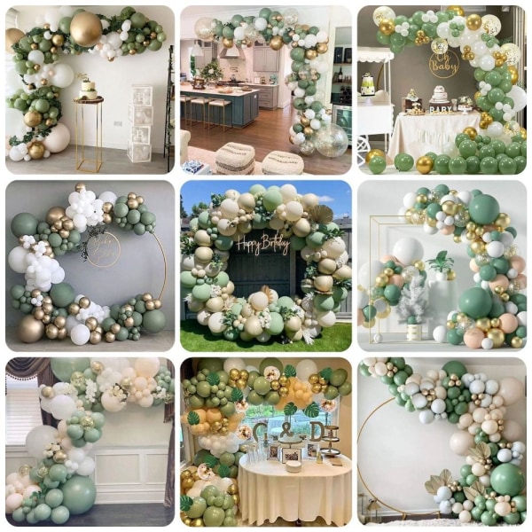 Ballonbuesæt Sage Green Balloons Garland Kit STYLE 8 STYLE 8