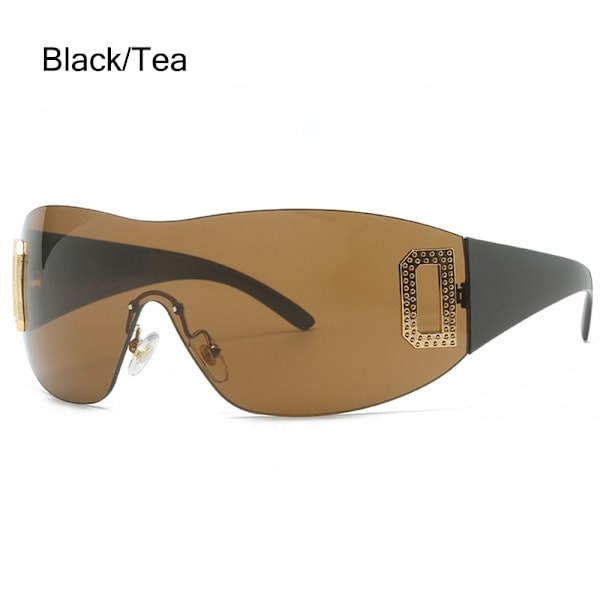 Y2K solbriller til kvinder Wrap Around SORT/TE SORT/TE Black/Tea