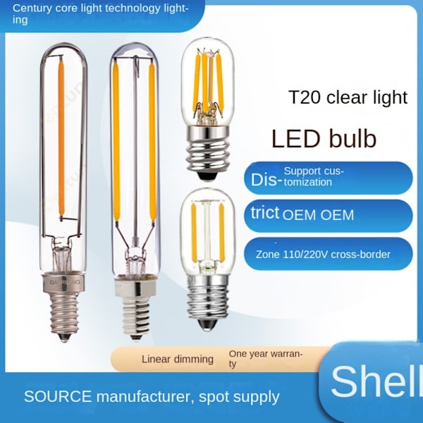 Krystal pære T20 LED pære 1W 2200KE12 110V E12 110V 1W 2200KE12 110V