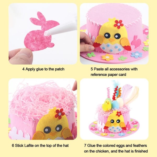Påske Hat Kit Bunny Egg Material Kit PINK pink