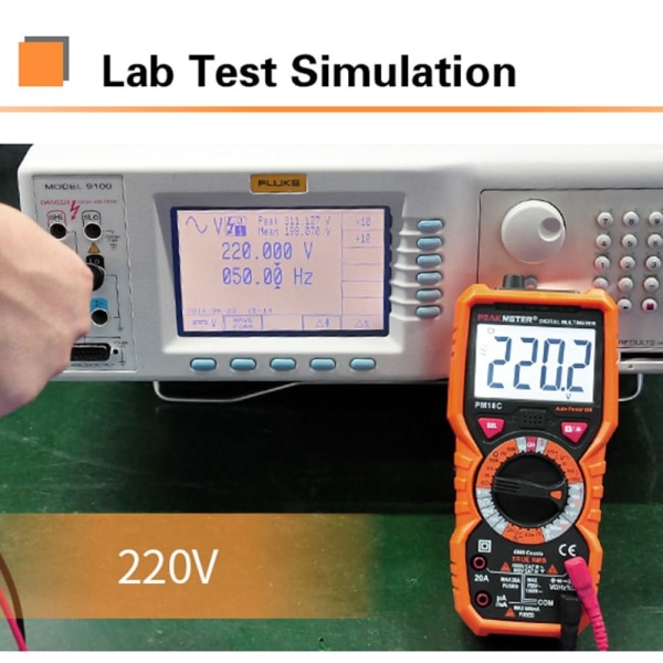 Digital Smart Multimeter Transistor Testere 6000 teller sann RMS