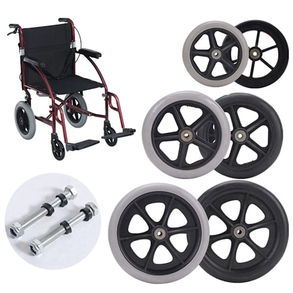 Shoppin Cart Hjul Solid dekk Hjul GRÅ 6TOMMES Grey 6inch