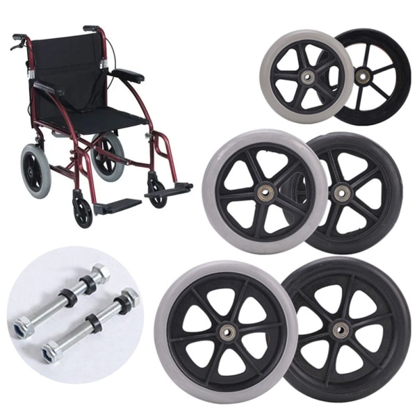 Shoppin Cart Wheels Solid Tire Wheel SVART 7INCH Black 7inch
