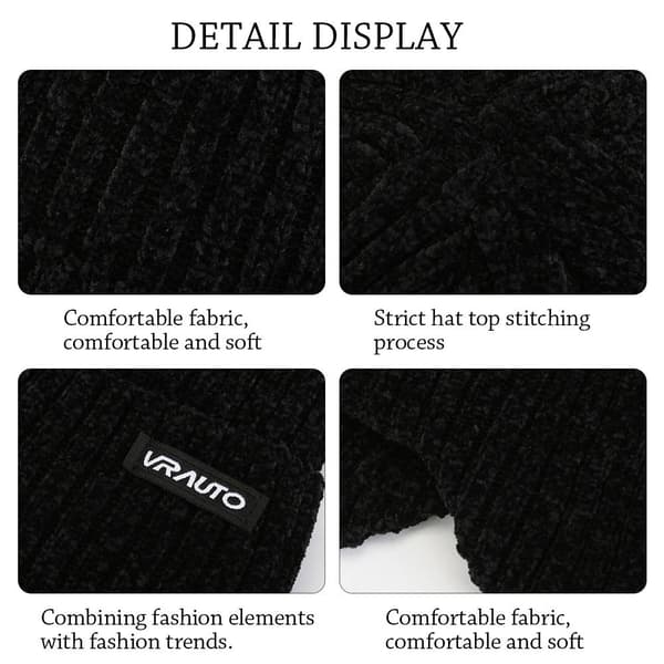 Stickad mössa cap SVART Black