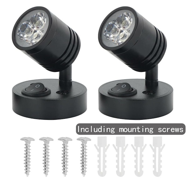 LED Væglampe Camper Van Lys SORT VARMT-LYS VARMT-LYS Black Warm-Light-Warm-Light