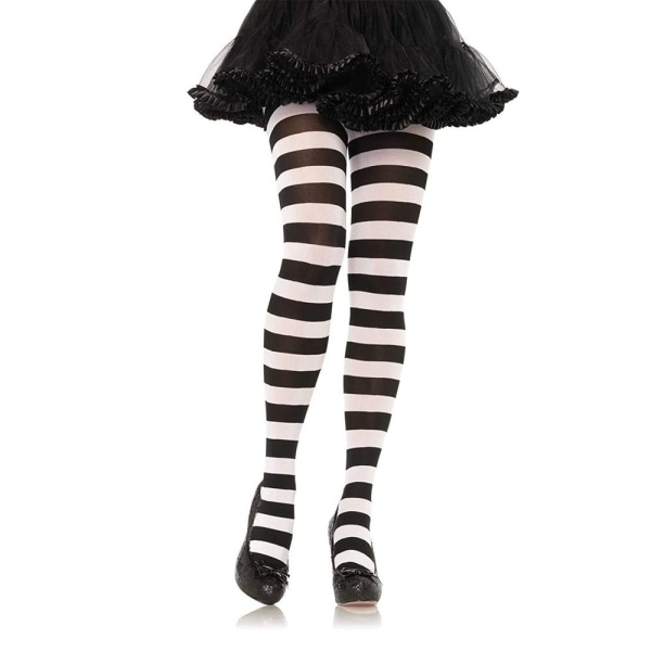 Halloween Sukkahousut korkeat sukat MUSTA&VALKOINEN MUSTA&VALKOINEN black&white