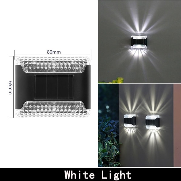 4 STK LED Solar Powered Lights Gjerde Sollys Lampe 4 STK-VARM 4pcs-Warm Light