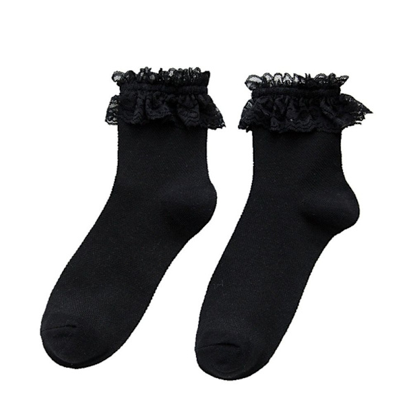 Blonde Kortsokker Prinsessesokker SVART Black