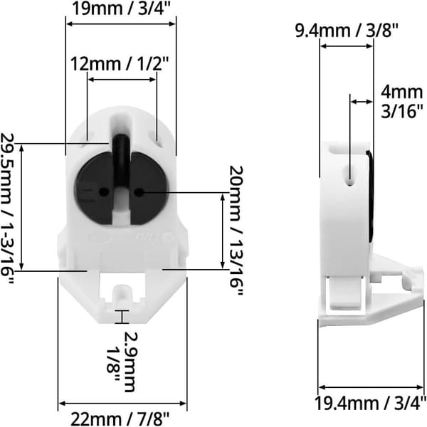 40 Pack T5 Lampeholder Miniature Rotary Locking