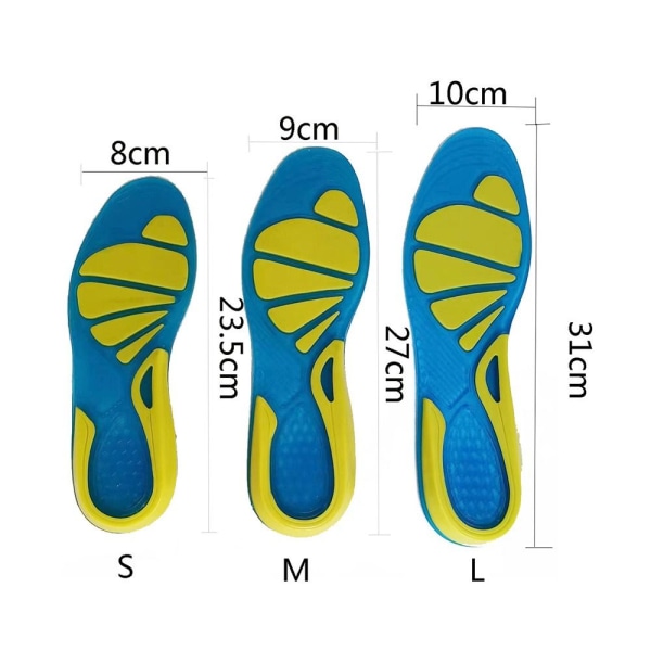 Arbejdsstøvle indlægssåler Massage fodpude BLÅ S (4-6) Blue S (4-6)