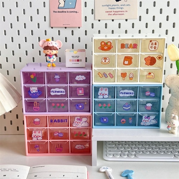 Storage Box Desktop Organizer 9 GRIDS PINK 9 GRIDS PINK 9 grids pink