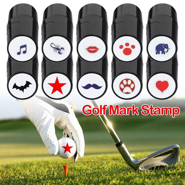 Golfboldstempel Golfstempelmærke 6+SORT PRØG 6+SORT 6+Black Imprint