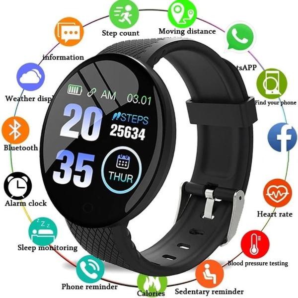 Smart Watch Bluetooth Smartwatch MUSTA black