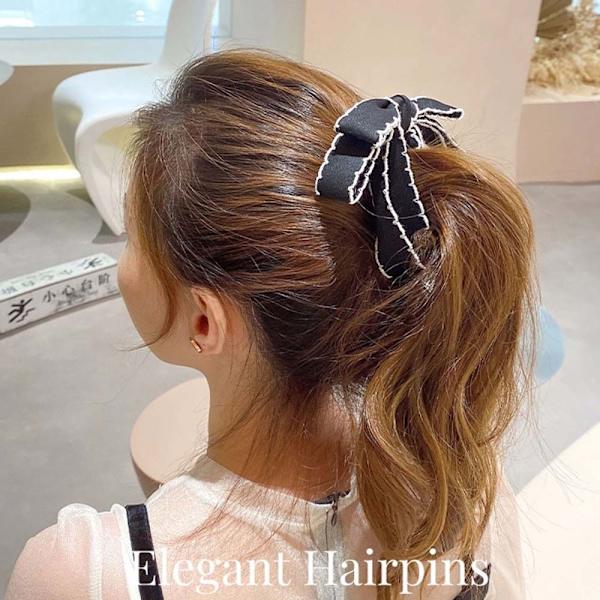Bow Banana Hair Clip Ponytail Claw Clip MUSTA Black