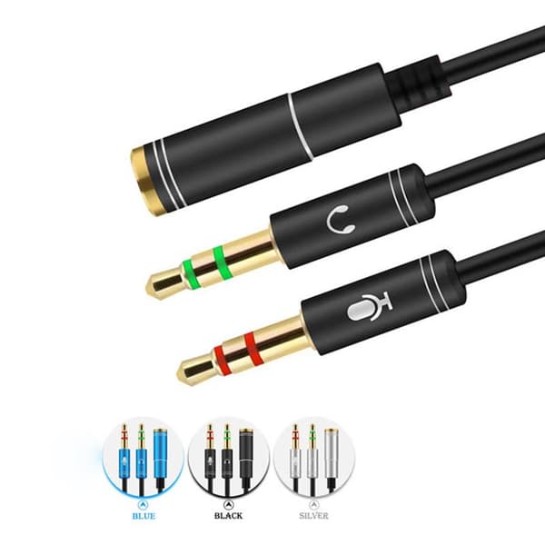 2 Stk Audio Kabel Audio Adapter Kabel SORT Black