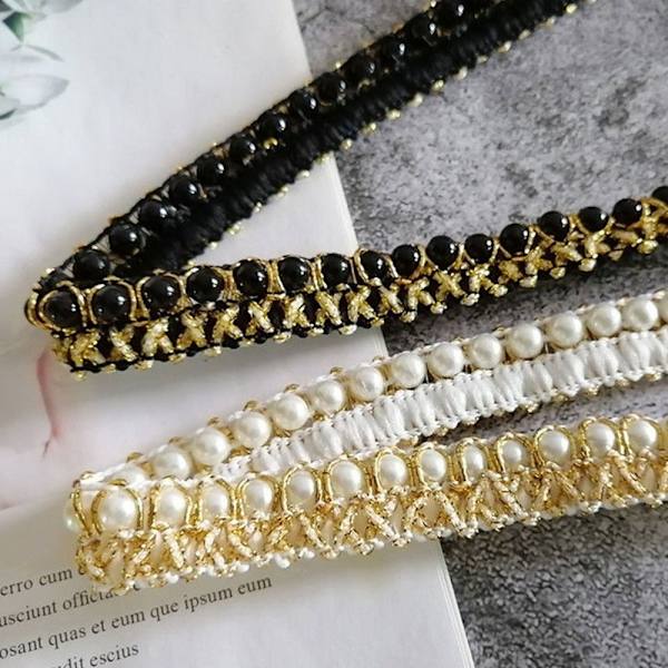 Handsydd Pearl Pearl Braid Spetsband 4 4
