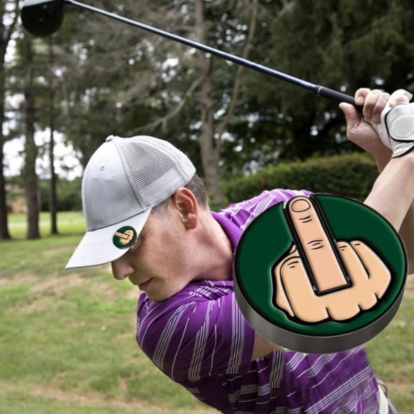 Mellanfinger golfbollsmarkör Golfhatt Clip MARKING DISC Marking disc
