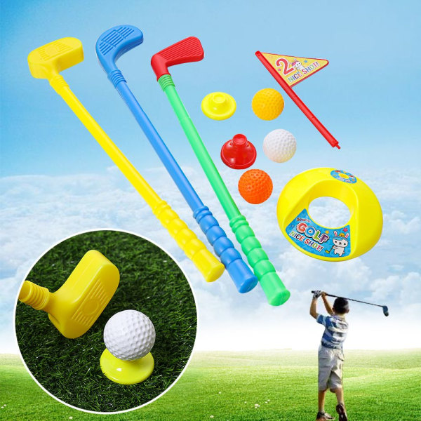 9 stk/sæt Golfsæt Golfboldstang Træningslegetøj til boldspil