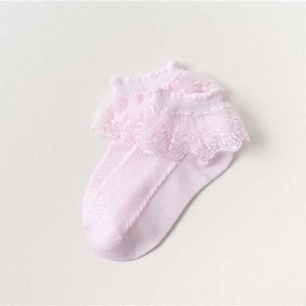 Barn Spetsstrumpor Flickor Korta Dansstrumpor ROSA L(FÖR ÅLDER Pink L(for ages 7-9)-L(for ages 7-9)