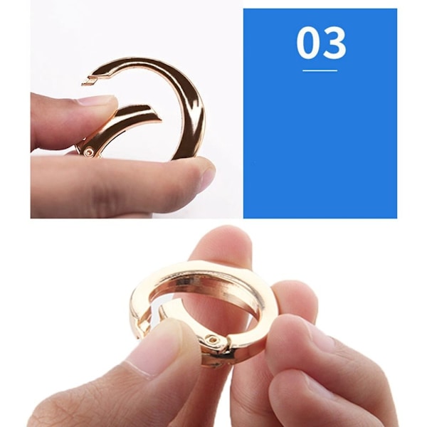 5 stk Spring O-Ring Spænder Karabinhagepunge Håndtasker SORT 26MM Black 26mm