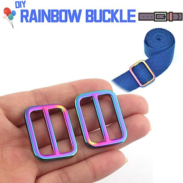 10 STK Rainbow Slide Strap Spænde Pung Hardware Slide Spænde