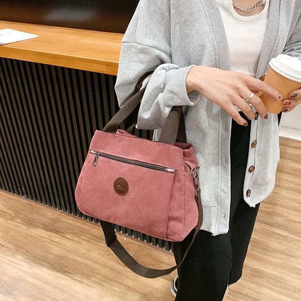 Lærredstaske Messenger Bag SORT black
