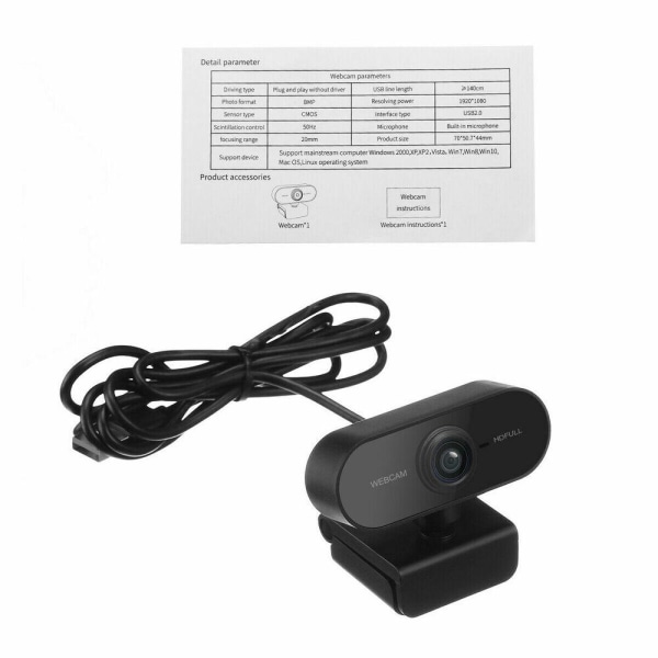 USB HD-webbkamera Inbyggd mikrofon Smart 30fps webbkamera