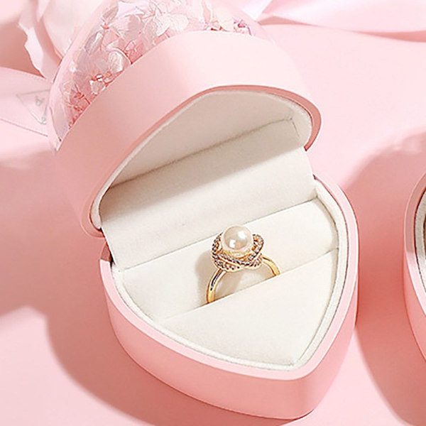 Hjerte Eternal Flower Gaveæske Ring Medaljon Opbevaringsæske BLÅ Blue Pendant box-Pendant box