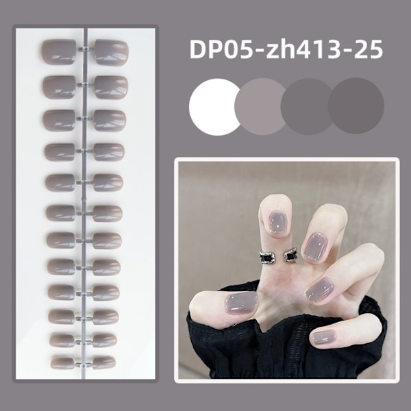 24 kpl Short Square Head tekokynnet Kiiltävät käytettävät tekokynnet DP05-zh413-25