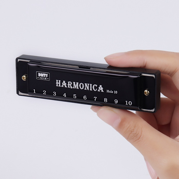 10 hullers harmonika kobberkerne SORT Black
