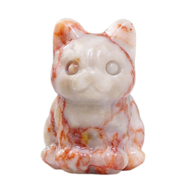Natural Crystal Cat Figurine Fortune Cat Statue 3 3 3
