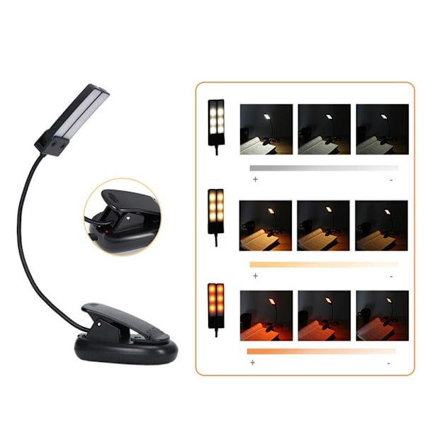 LED-kirjavalopidike lukulamppu LADATTAVA UUDELLEENLAdattava Rechargable