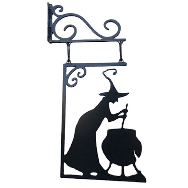 Witch Silhouette Patsas Puutarhakulmakyltti 40X23CMBLACK WITCH 40x23cmBlack Witch