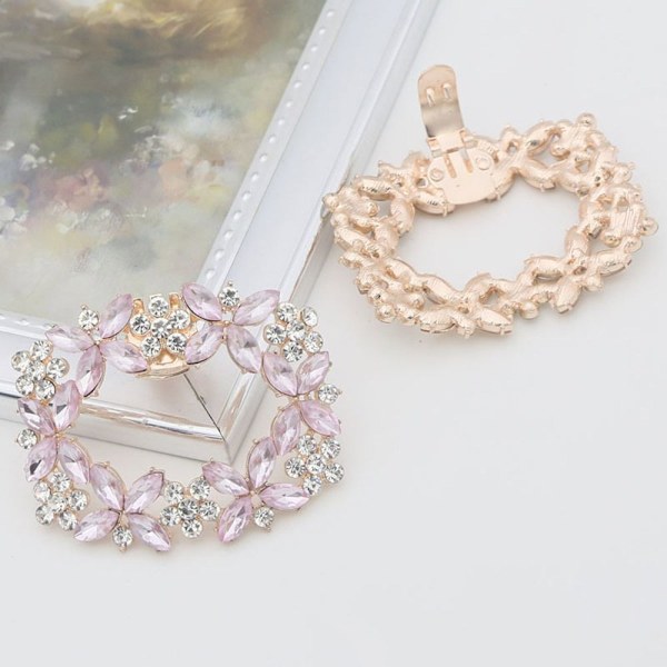 Rhinestone Shoe Clip Shiny Dekorativ Clip PINK Pink