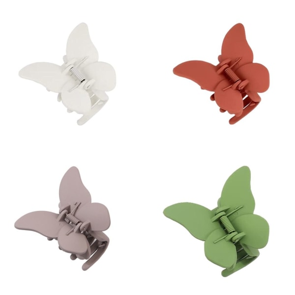 4 stk Butterfly Hårklemmer Matte Hårkloklemmer C C C