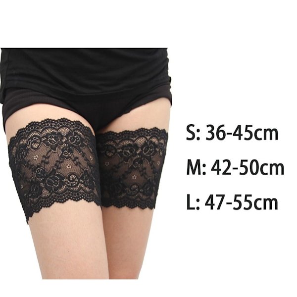 2 Par Anti-Chafing Lårbånd SORT 42-50CM black 42-50cm