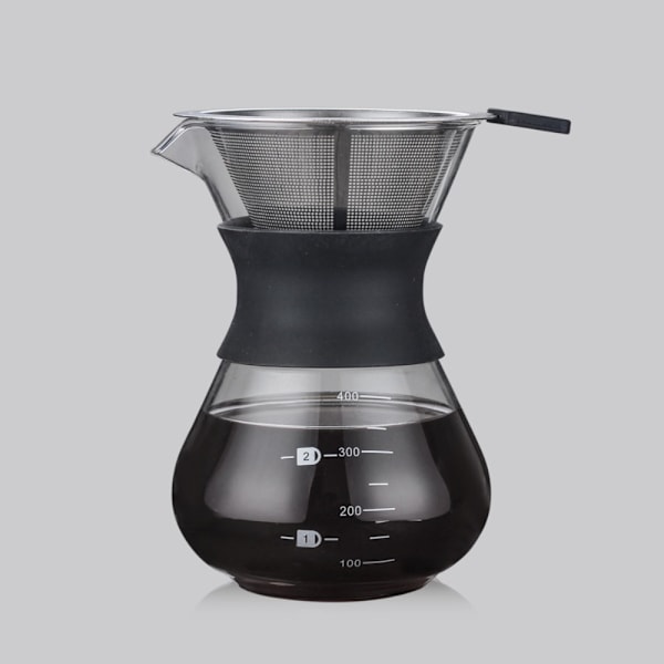 Håndbrygget Kaffekande Glas Kaffekande 400MLMED FILTER MED 400mlWith filter