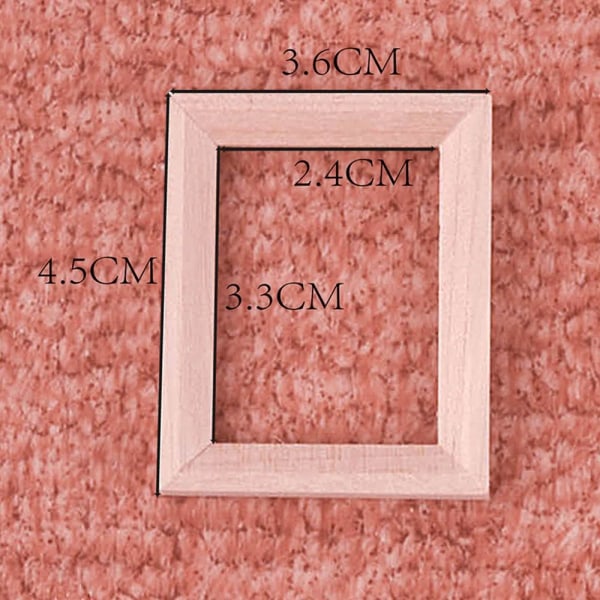 4 kpl puuhuonekalujen valokuvakehys malli 2.6X3X0.4CM10 10 2.6x3x0.4cm10
