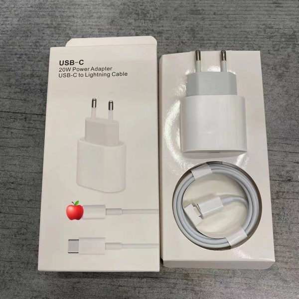 Lader til iPhone - Hurtiglader - Adapter + Kabel 20W USB-C