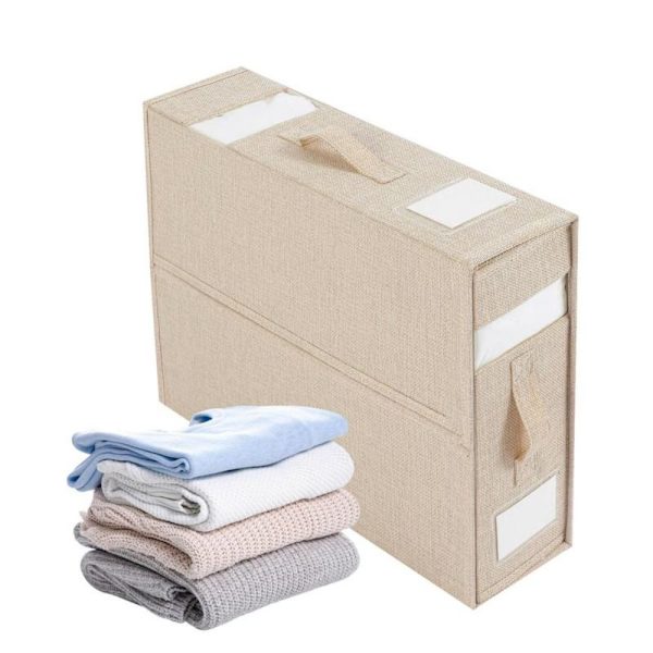Set Säilytyslaatikko Taitettava vuodevaatteiden organizer BEIGE beige