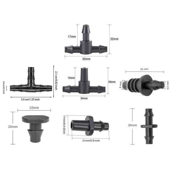 Slangerørforbindelse Slangefitting 100PCS-6 100PCS-6 100Pcs-6