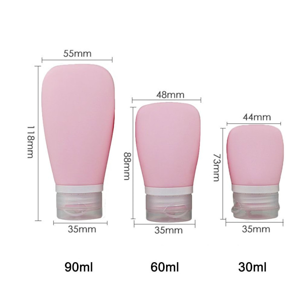 Rejsetoiletflasker Kosmetisk opbevaringsbeholdere TRANSPARANT Transparent 60ml-60ml