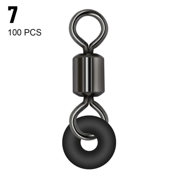 100 kpl Fishing Rolling Swivel Connector Heavy Duty Ball 7 7 7